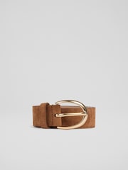 LK Bennett Brown Julian Leather Classic Jeans Belt - Image 1 of 2
