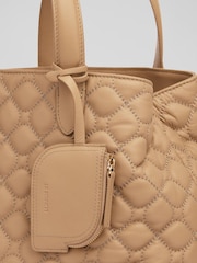 LK Bennett Brown Olivia Grained Leather Oloid Tote Bag - Image 2 of 5