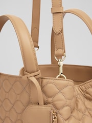 LK Bennett Brown Olivia Grained Leather Oloid Tote Bag - Image 3 of 5