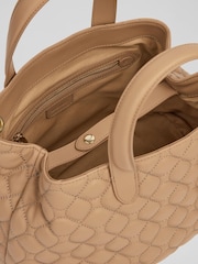 LK Bennett Brown Olivia Grained Leather Oloid Tote Bag - Image 4 of 5