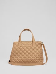 LK Bennett Brown Olivia Grained Leather Oloid Tote Bag - Image 5 of 5