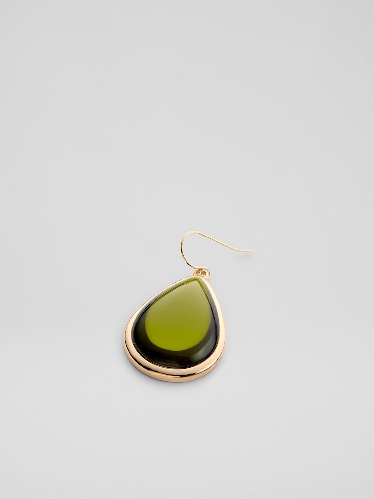 LK Bennett Green Jeanie Crystal Three Drop Stud Earrings - Image 2 of 3