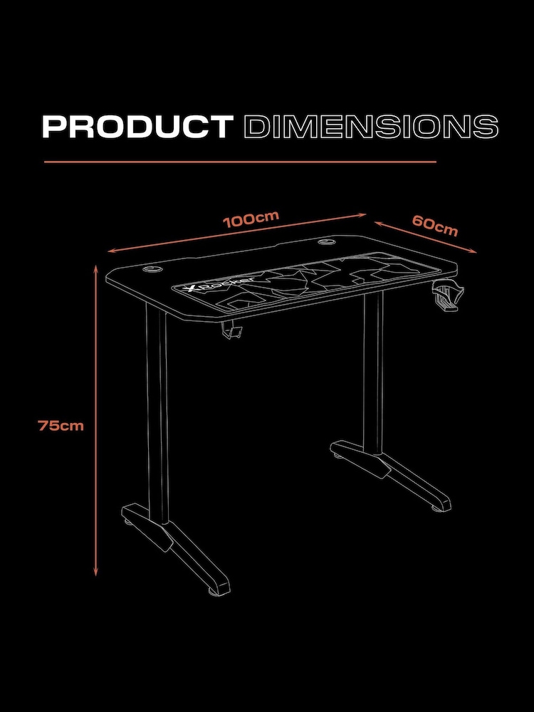 X Rocker Black Panther Gaming Desk - Image 6 of 6