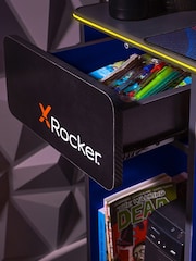 X Rocker Blue Carbon Tek Desk With Wireless Charging And Neo Fibre LED - Image 2 of 6