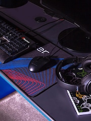 X Rocker Blue Carbon Tek Desk With Wireless Charging And Neo Fibre LED - Image 4 of 6