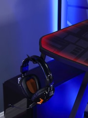 X Rocker Black Lumio Compact Gaming Desk With 3 Sided App Control Lighting - Image 5 of 6