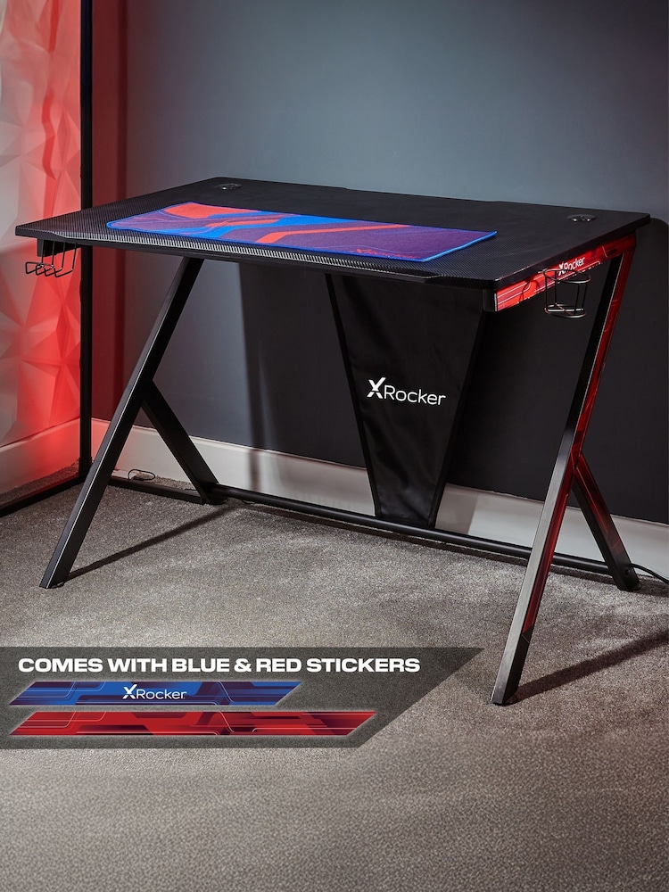 X Rocker Black Ocelot Gaming Desk - Image 2 of 6