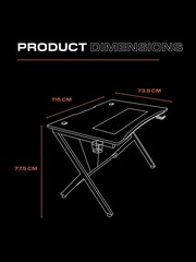 X Rocker Black Ocelot Gaming Desk - Image 6 of 6