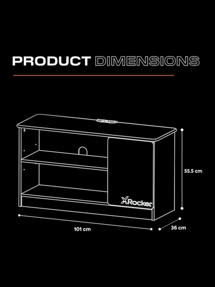 X Rocker Blue Carbon Tek TV Media Cabinet With Neo Fibre - Image 6 of 6