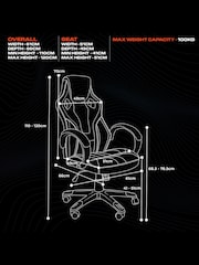 X Rocker Red Maverick Height Adjustable Office Gaming Chair With Natural Lumbar Support - Image 6 of 6