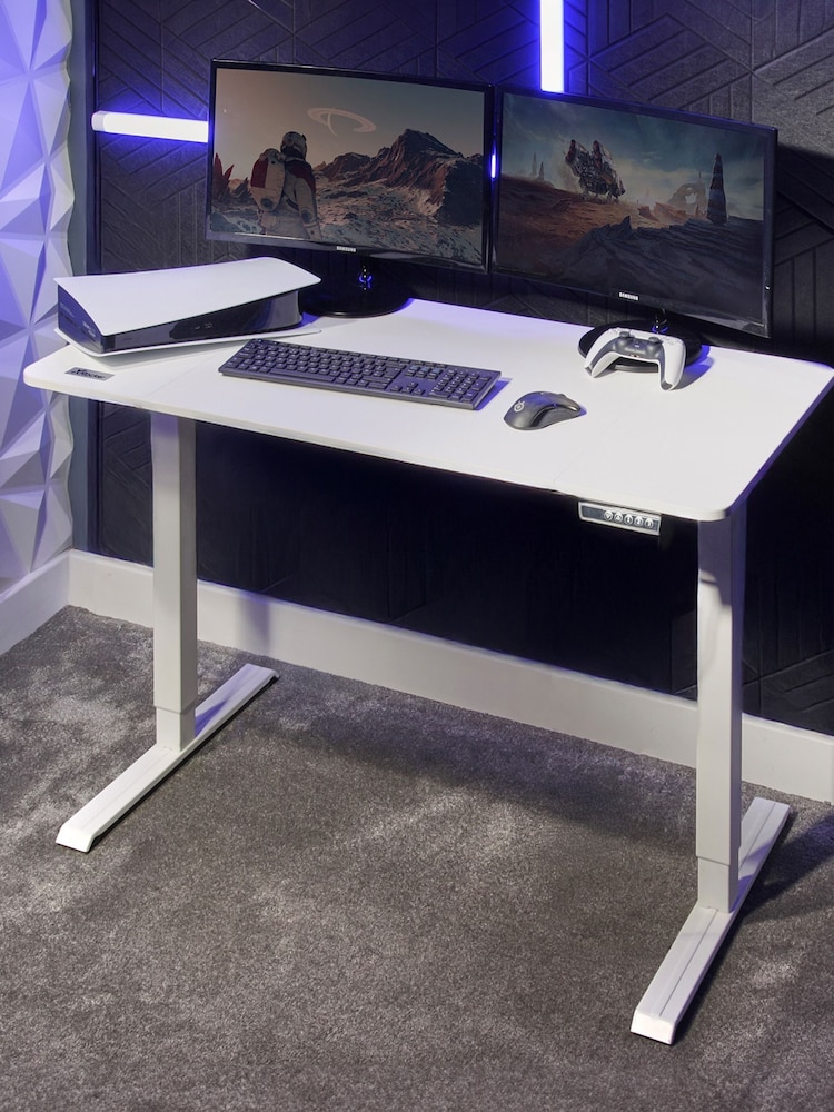 X Rocker White Ascend Height Adjustable Desk - Image 1 of 6