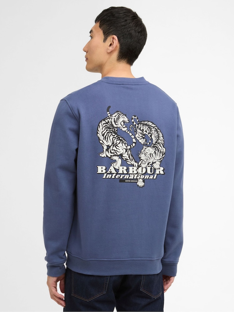 Barbour International Blue Talisman Graphic Sweatshirt - Image 2 of 6
