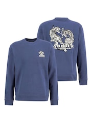 Barbour International Blue Talisman Graphic Sweatshirt - Image 5 of 6
