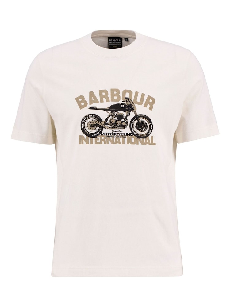 Barbour International White Shifter Graphic Print T-Shirt - Image 6 of 6