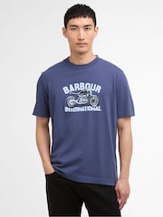 Barbour International Blue Shifter Graphic Print T-Shirt - Image 1 of 6