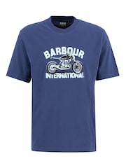 Barbour International Blue Shifter Graphic Print T-Shirt - Image 5 of 6