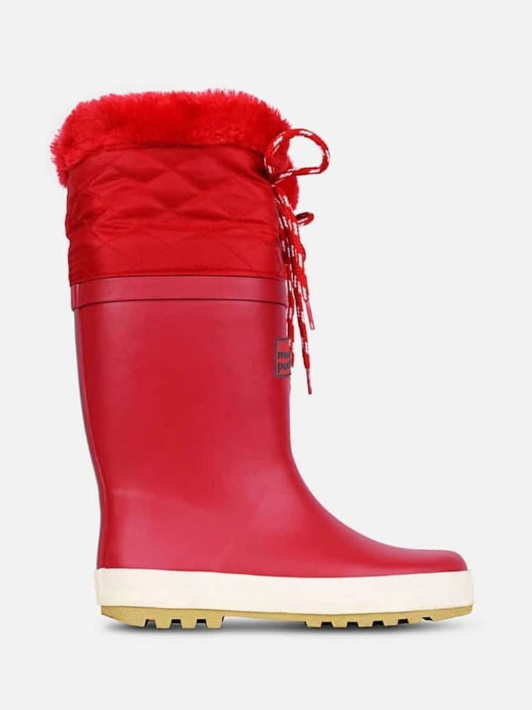 Muddy Puddles Red Fleece Lined Puddleflex Wellies - Image 2 of 5 Muddy Puddles Red Fleece Lined Puddleflex Wellies - Image 2 of 5