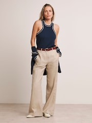 JD Williams Blue Premium Contrast Trim Vest - Image 4 of 5