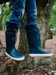 Muddy Puddles Blue Fleece Lined Puddleflex Wellies - Image 1 of 6