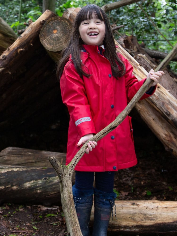 Muddy Puddles Red Waterproof Insulated Puddleflex Jacket - Image 2 of 5 Muddy Puddles Red Waterproof Insulated Puddleflex Jacket - Image 2 of 5