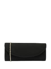 Lotus Black Clutch Bag with Chain - Image 1 of 4
