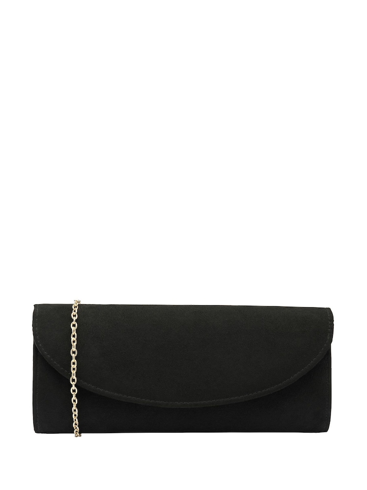Lotus Black Clutch Bag with Chain - Image 1 of 4