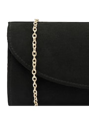 Lotus Black Clutch Bag with Chain - Image 4 of 4