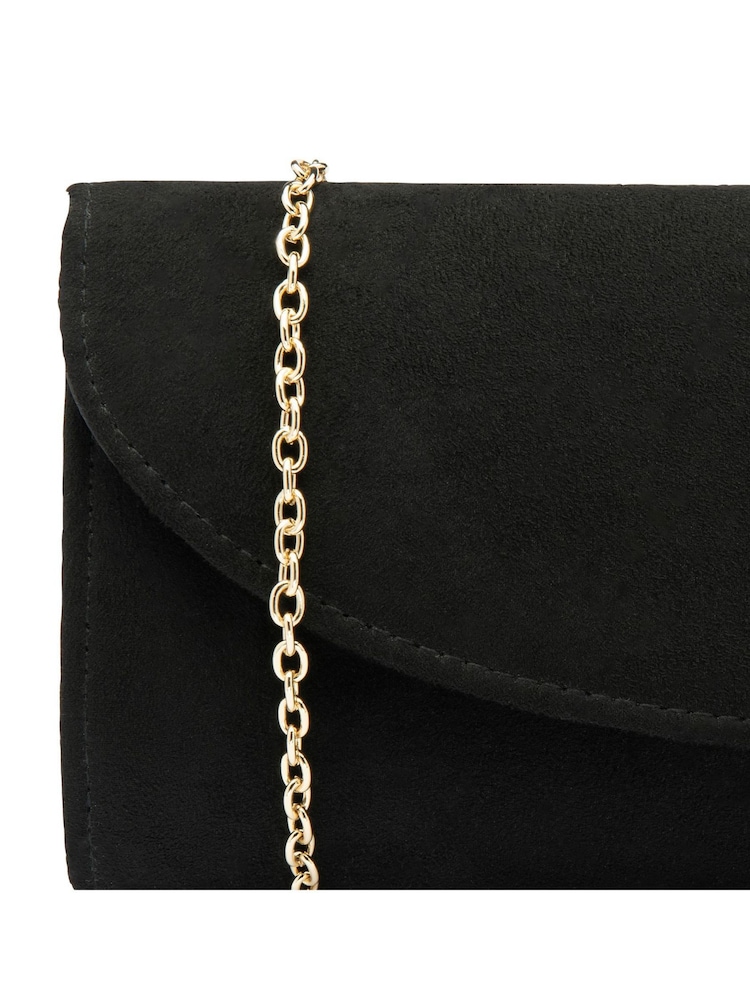 Lotus Black Clutch Bag with Chain - Image 4 of 4