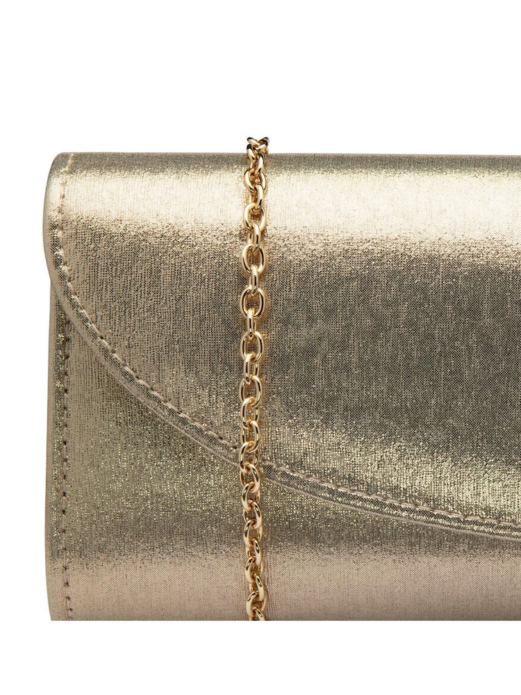 Lotus Gold Clutch Bag with Chain - Image 4 of 4
