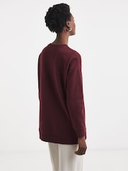 JD Williams Red Side Zip Longline Sweatshirt - Image 2 of 4