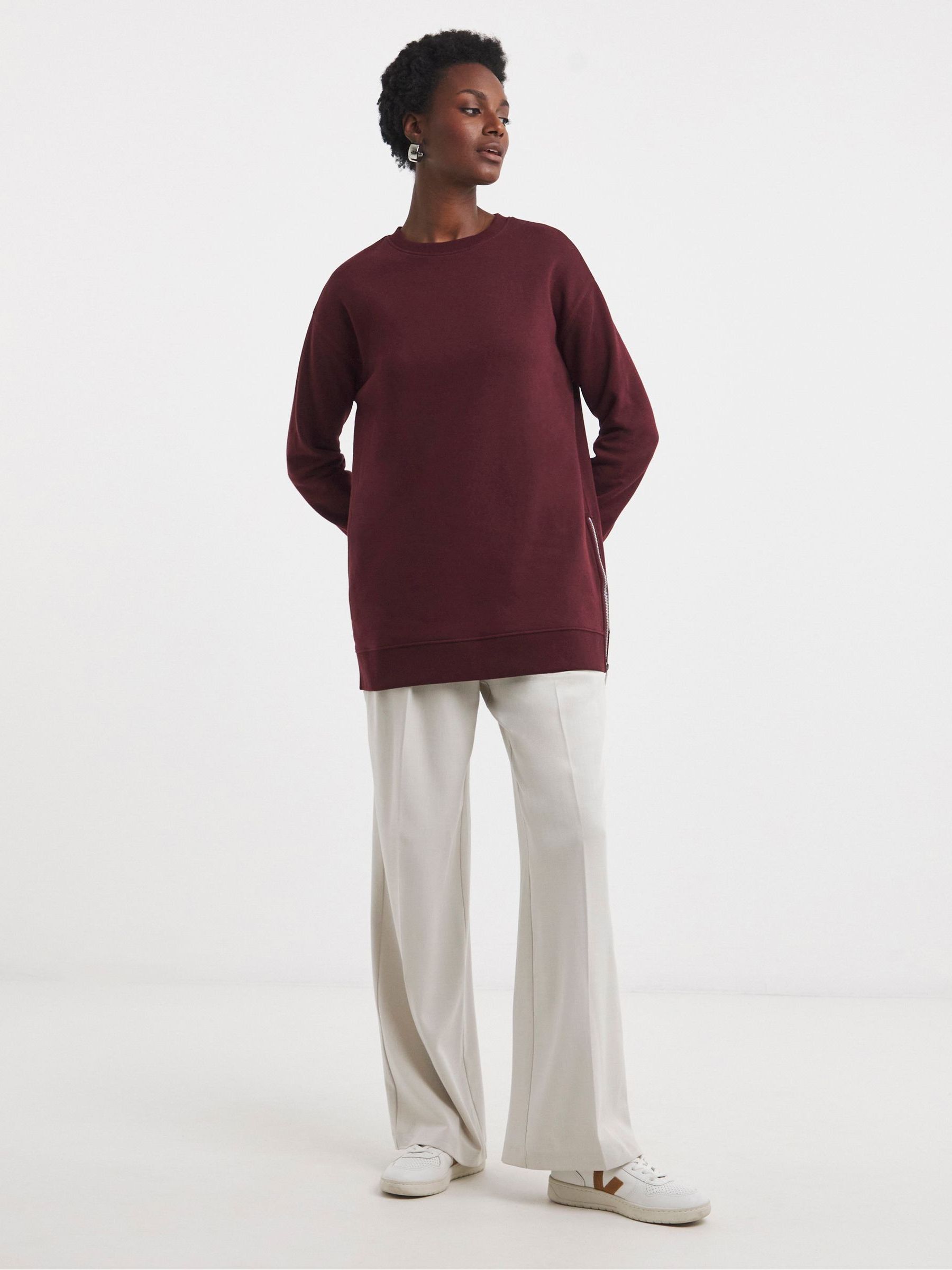 Buy JD Williams Red Side Zip Longline Sweatshirt from the Next UK