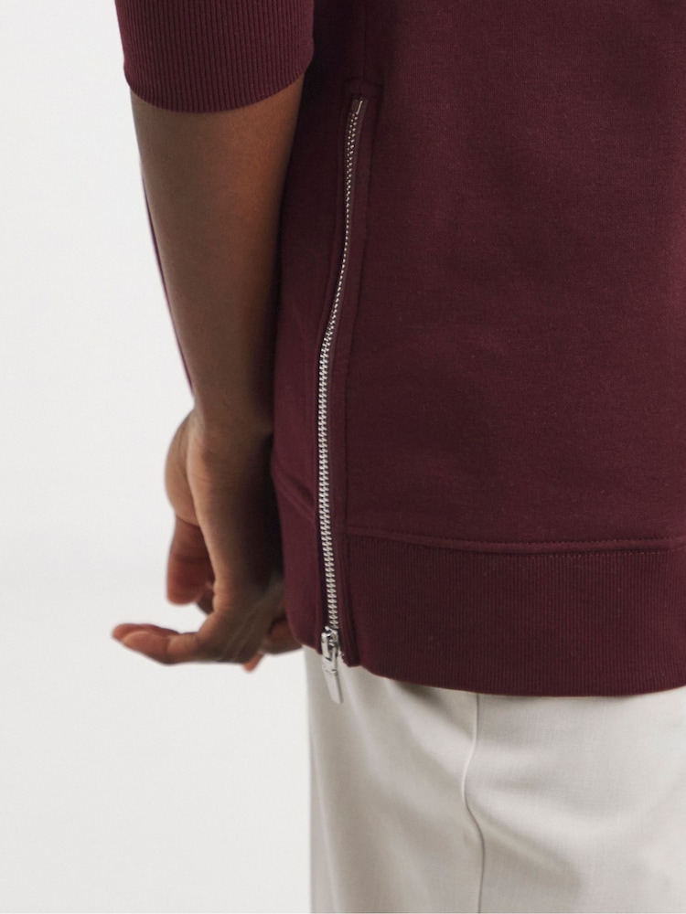 JD Williams Red Side Zip Longline Sweatshirt - Image 4 of 4