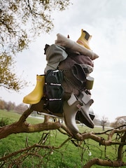 צבע שמנת ערפל עם הדפס מנומר - ®Barbour מגפוני גומי מתקפלים, דגם Abbeyfield - תמונה 4 מתוך 13