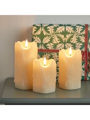 Lights4fun TruGlow® Heavy Dripping Wax LED Pillar Candles Trio - Image 2 of 4