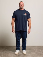 BadRhino Big & Tall Blue Japanese Landscape Print T-Shirt - Image 3 of 7