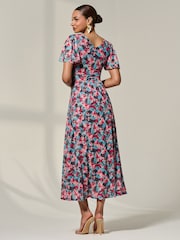 Vestido Jolie Moi com estampa floral e pregas na frente - Imagem 2 de 6
