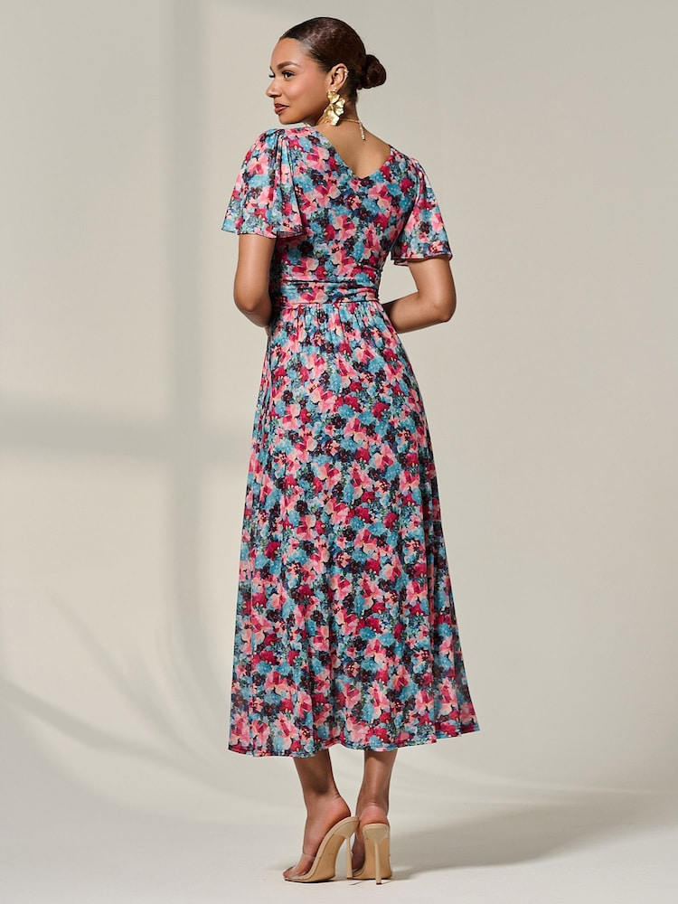 Vestido Jolie Moi com estampa floral e pregas na frente - Imagem 2 de 6