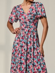 Vestido Jolie Moi com estampa floral e pregas na frente - Imagem 3 de 6