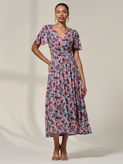 Vestido Jolie Moi com estampa floral e pregas na frente - Imagem 4 de 6