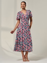 Vestido Jolie Moi com estampa floral e pregas na frente - Imagem 5 de 6