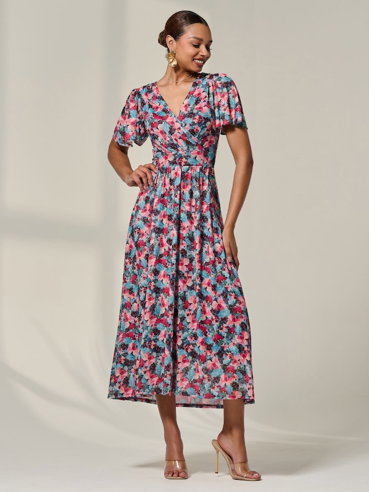 Vestido Jolie Moi com estampa floral e pregas na frente - Imagem 6 de 6