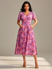 Vestido longo de malha com mangas esvoaçantes Jolie Moi - Imagem 1 de 6