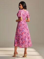 Vestido longo de malha com mangas esvoaçantes Jolie Moi - Imagem 2 de 6