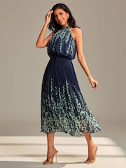 Jolie Moi Mirrored Chiffon Pleated Maxi Dress - Bild 4 von 6