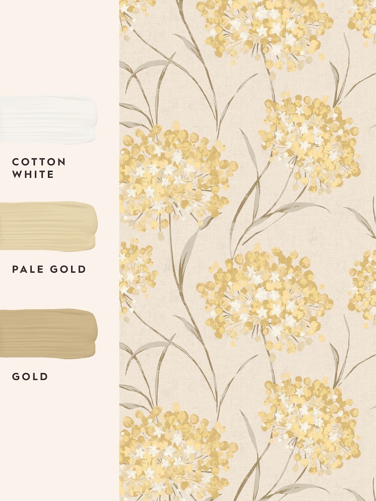 Laura Ashley Ochre Giselle 10M Wallpaper - Image 4 of 4