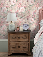 Laura Ashley Plaster Pink Mayville 10M Wallpaper - Image 1 of 4