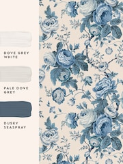 Laura Ashley Dark Seapsray Uffington Roses A4 Wallpaper Sample - Image 4 of 4