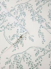 Laura Ashley Newport Blue Rainham Willow 10M Wallpaper - Image 1 of 4