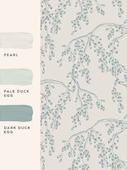Laura Ashley Newport Blue Rainham Willow 10M Wallpaper - Image 4 of 4