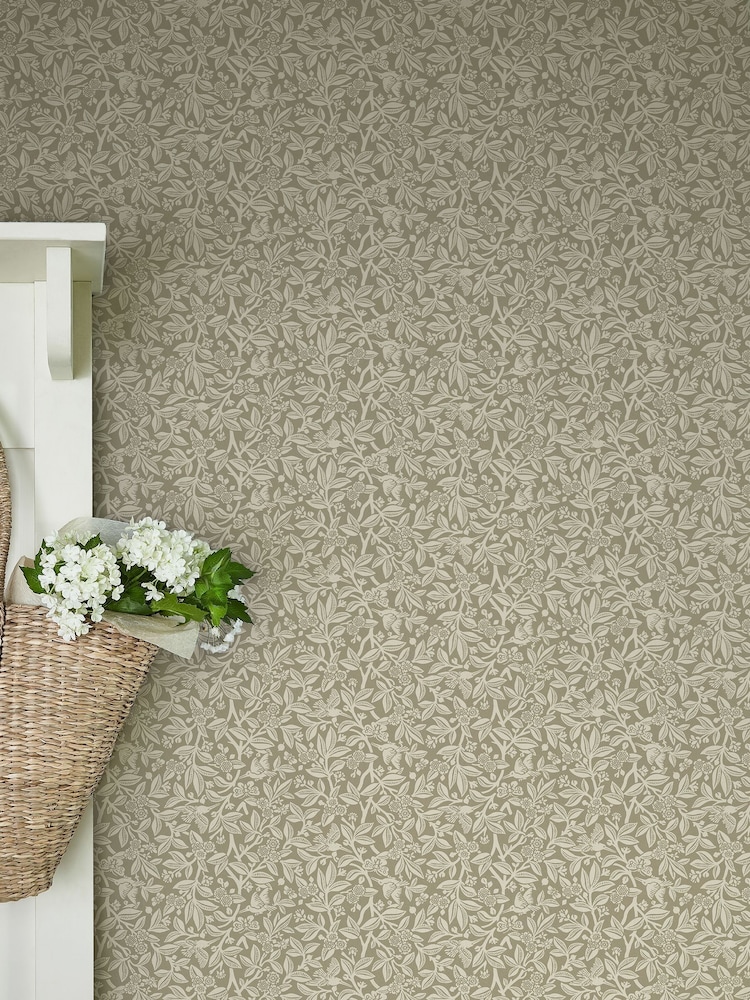 Laura Ashley Lichen Nutgrove 10M Wallpaper - Image 2 of 4 Laura Ashley Lichen Nutgrove 10M Wallpaper - Image 2 of 4